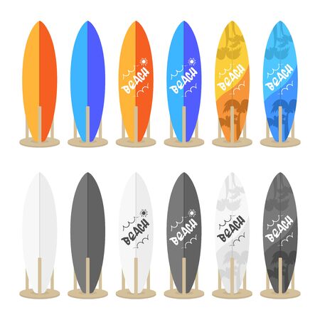 Surfboard Illustrationsのイラスト素材