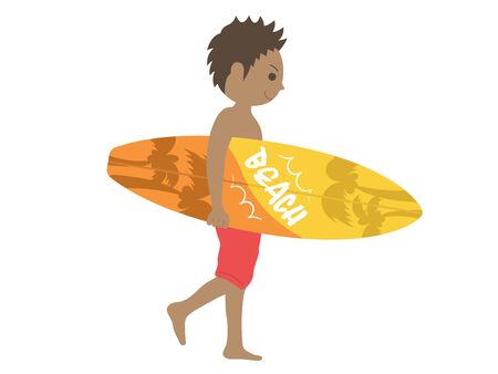 Illustration of a tanned surferのイラスト素材