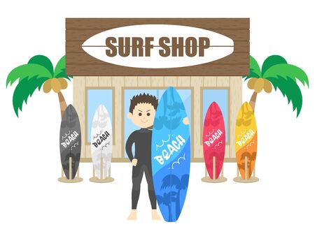 Surf Shop Illustrationsのイラスト素材