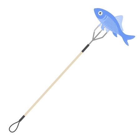 Illustration of a fish with a harpoonのイラスト素材