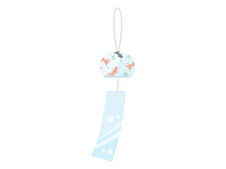 Illustration of wind chimes in the goldfish patternのイラスト素材