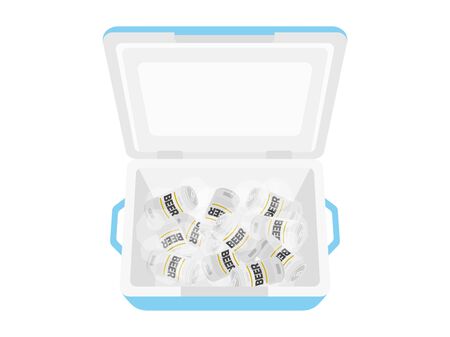Illustration of chilled canned beer in a cooler boxのイラスト素材
