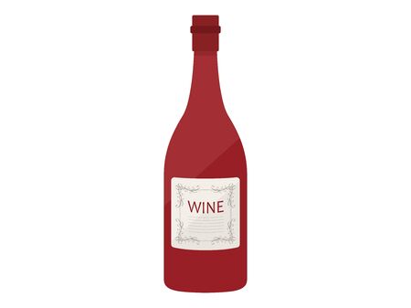 Red Wine Bottle Illustrationのイラスト素材