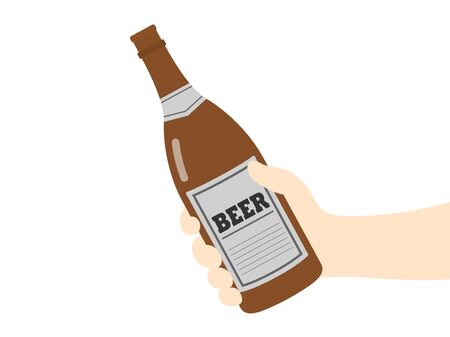 Illustration with beer bottleのイラスト素材