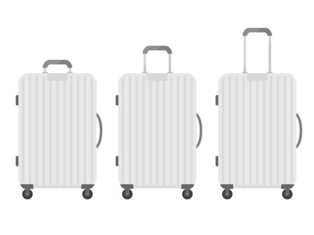 Illustration of silver suitcaseのイラスト素材