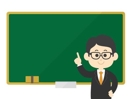 Illustration of a teacher teaching on the blackboardのイラスト素材