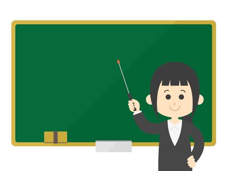 Illustration of a teacher teaching on the blackboardのイラスト素材
