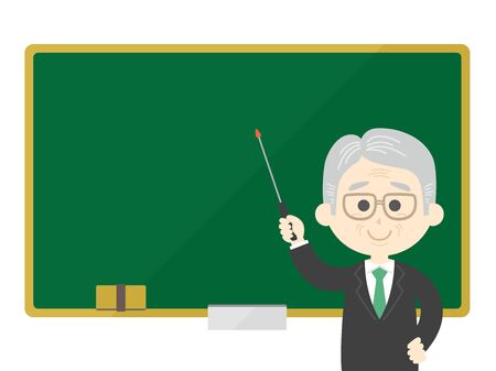 Illustration of a teacher teaching on the blackboardのイラスト素材