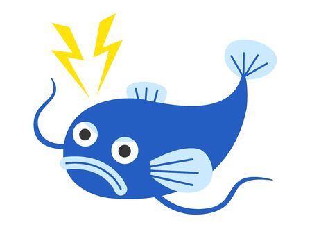 Illustration of catfish predicting an earthquakeのイラスト素材