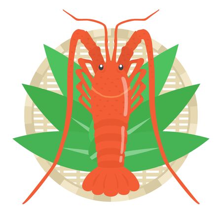 Illustration of ise shrimp on a monkeyのイラスト素材