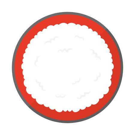 Illustration of white rice in the bowlのイラスト素材