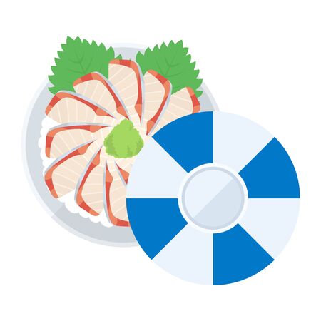 Illustration of seafood bowlのイラスト素材