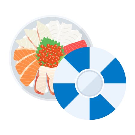 Illustration of seafood bowlのイラスト素材