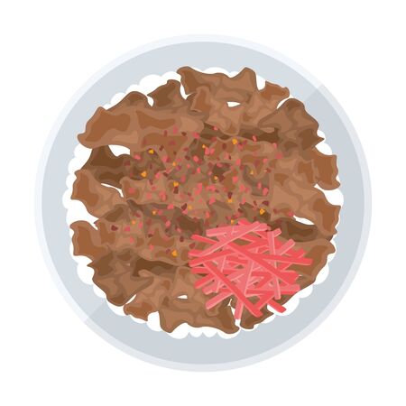 Illustration of beef bowlのイラスト素材
