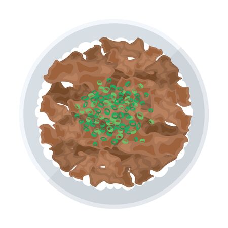 Illustration of beef bowlのイラスト素材