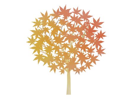 Watercolor illustration of autumn leaves treeのイラスト素材