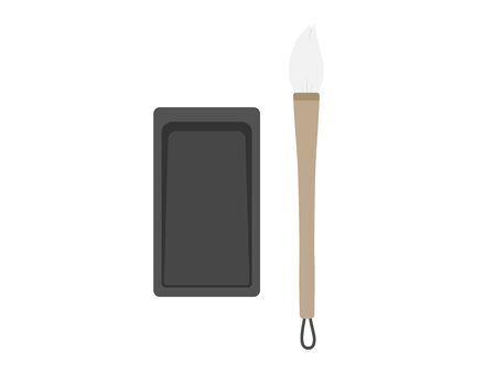 Calligraphy brush and illustrationのイラスト素材