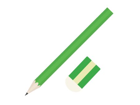 Pencil and Eraser Illustrationsのイラスト素材