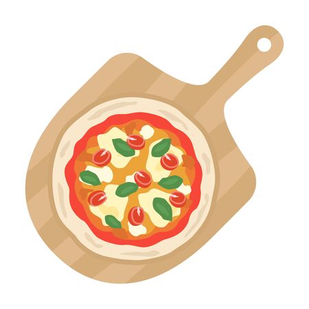 Illustration of pizza on a cutting boardのイラスト素材
