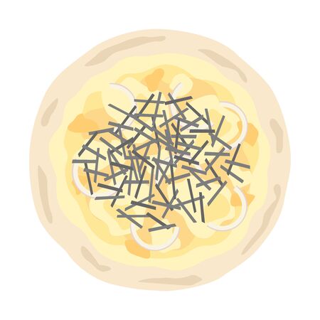 Cheese and seaweed pizzaのイラスト素材