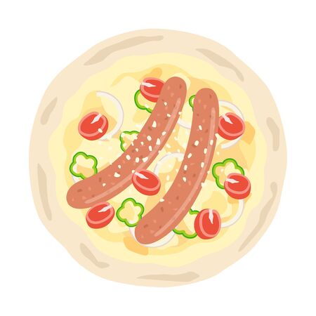 Sausage Pizza Illustrationsのイラスト素材