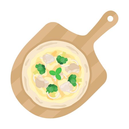 Illustration of pizza on a cutting boardのイラスト素材