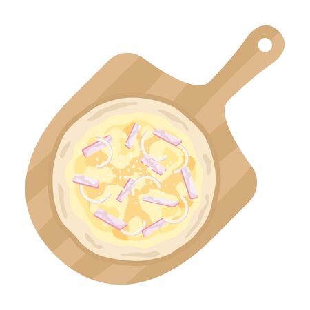 Illustration of pizza on a cutting boardのイラスト素材