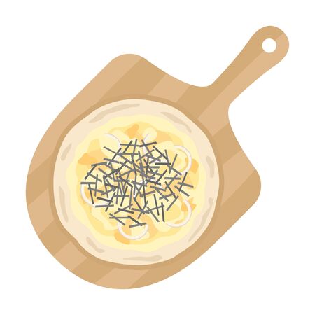 Illustration of pizza on a cutting boardのイラスト素材