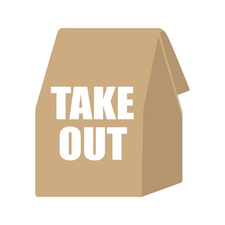 Illustration of paper bag for take-outのイラスト素材