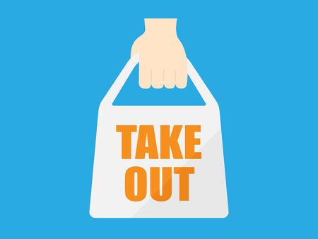 Illustration of a bag for take-outのイラスト素材