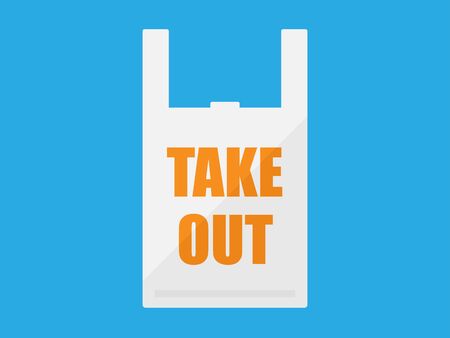 Illustration of a bag for take-outのイラスト素材