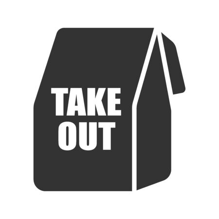 Icon illustration of paper bag for take-outのイラスト素材