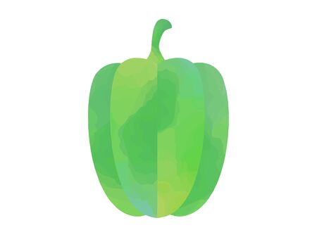 Watercolor illustration of green peppersのイラスト素材