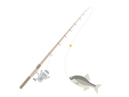 Illustration of fishing rod and tanagoのイラスト素材