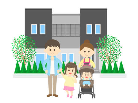Family and My Home Illustrationsのイラスト素材