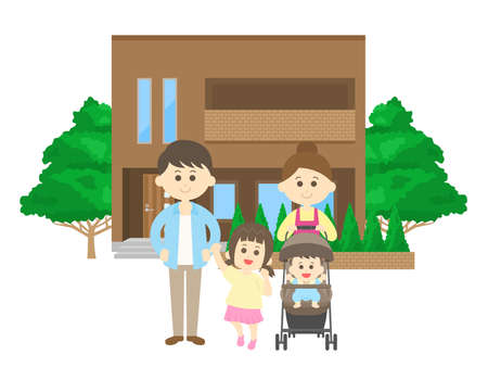 Family and My Home Illustrationsのイラスト素材