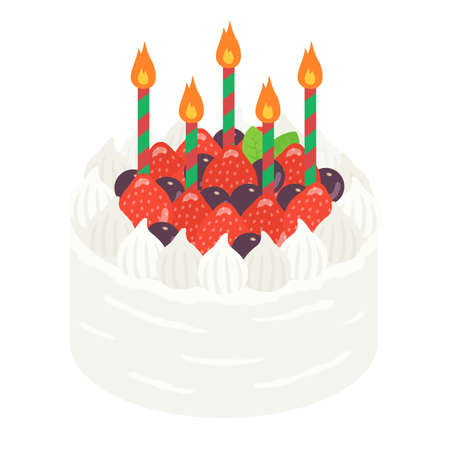 Berry's Birthday Cake Illustrationのイラスト素材