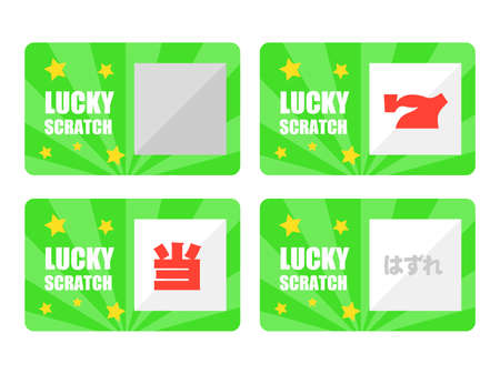 Scratch card lottery illustrationsのイラスト素材