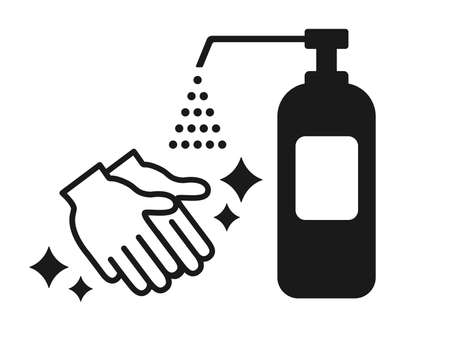 Icon illustration of hand sterilizationのイラスト素材