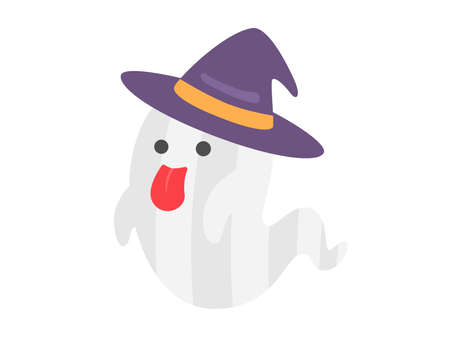 Illustration of a ghost wearing a hatのイラスト素材