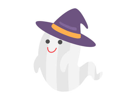 Illustration of a ghost wearing a hatのイラスト素材