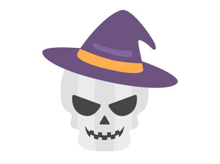 Illustration of skull character wearing a hatのイラスト素材