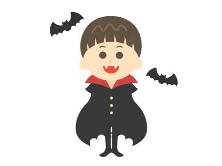 Illustration of a boy cosplaying a vampireのイラスト素材