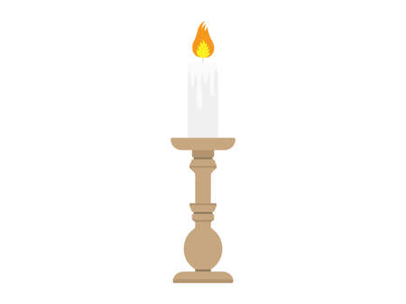 Candle and candle-standing illustrationsのイラスト素材