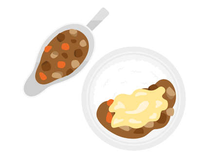 Illustration of cheese curry and riceのイラスト素材