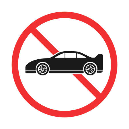 Illustration of the car prohibition markのイラスト素材