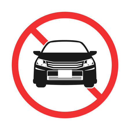 Illustration of the car prohibition markのイラスト素材
