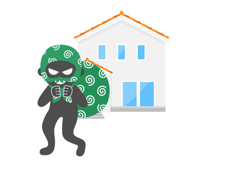 Illustration of a thief who broke into a houseのイラスト素材