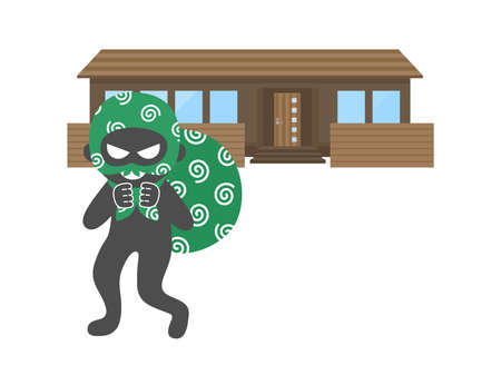 Illustration of a thief who broke into a houseのイラスト素材