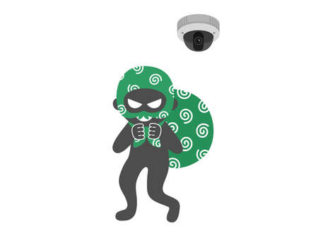 Illustration of an empty nest and a security cameraのイラスト素材